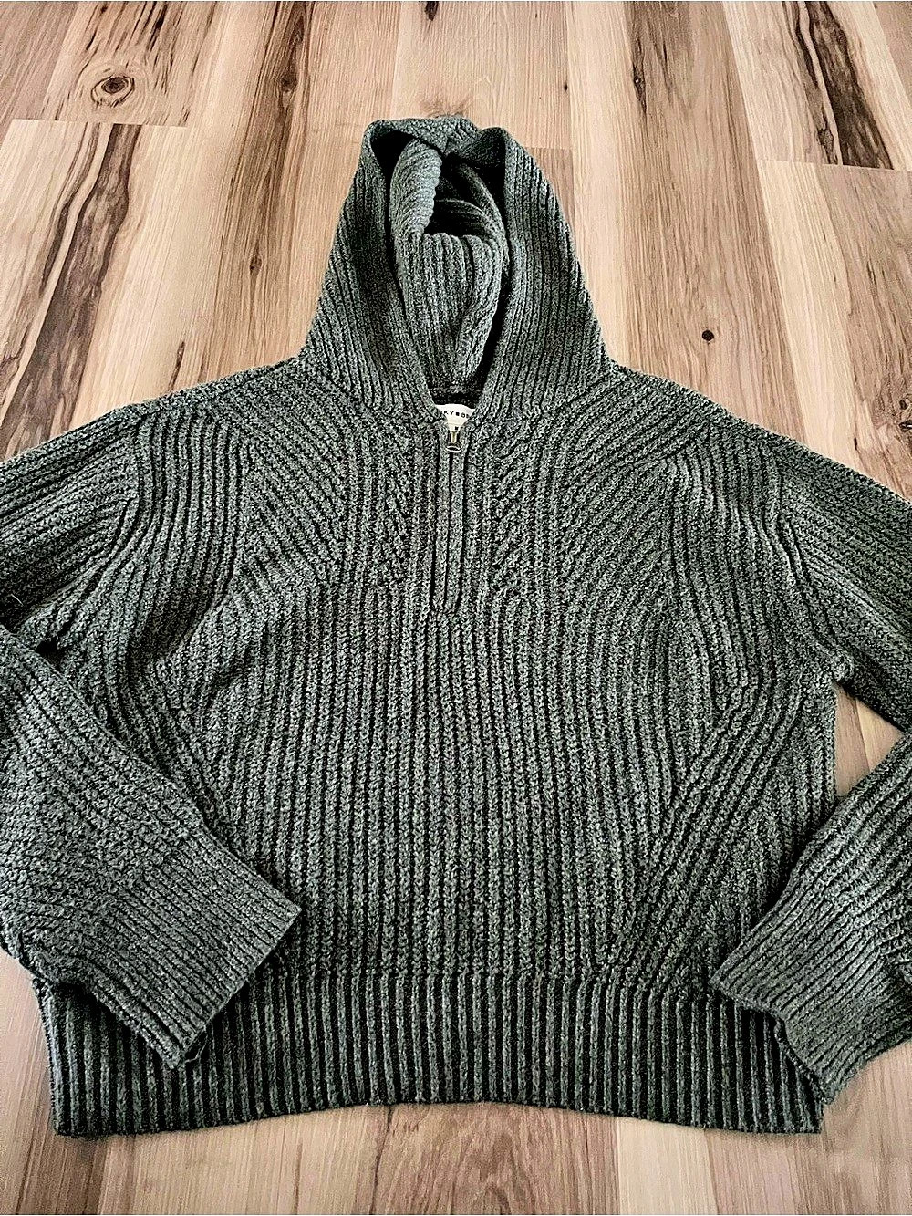 Lucky Brand Green Half Zip Sweater With Hood Medium